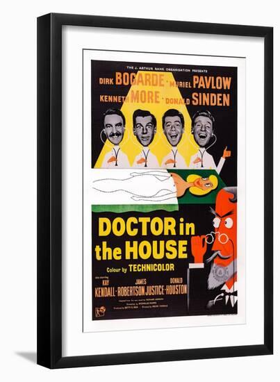 Doctor in the House, Donald Sinden, Kenneth More, Dirk Bogarde, Donald Houston, 1954-null-Framed Premium Giclee Print