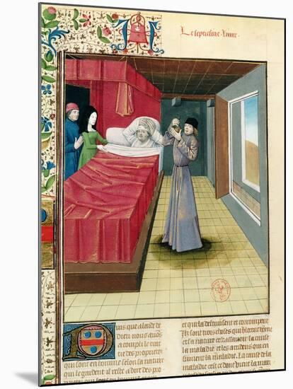 Doctor Performing a Urine Analysis, Livre Des Proprietes Des Choses L'Anglais, 1480-null-Mounted Giclee Print