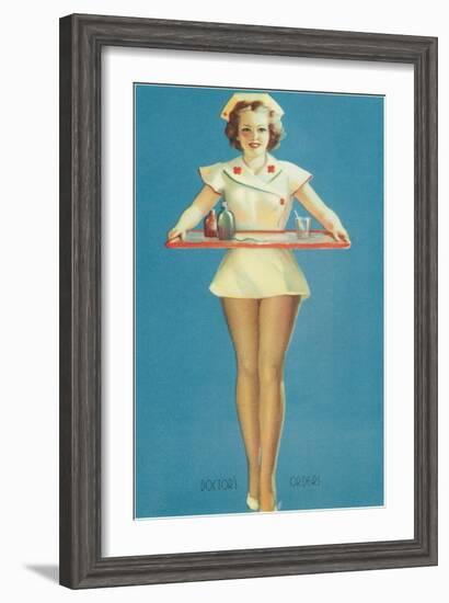 Doctor's Orders, Nurse with Tray-null-Framed Art Print