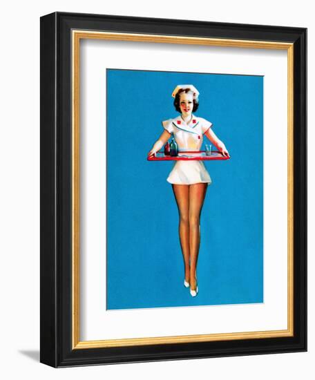 Doctor's Orders Pin-Up 1939-Gil Elvgren-Framed Art Print