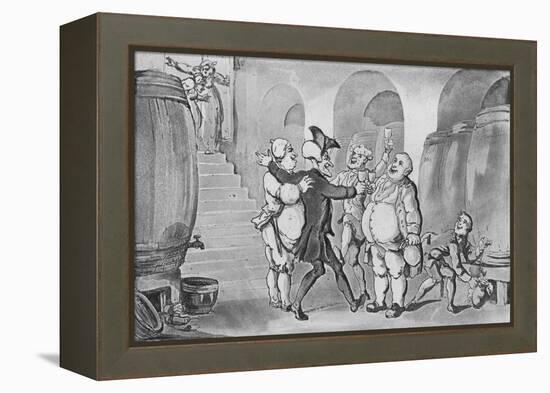 'Doctor Syntax Made Free of the Cellar', 1817-Thomas Rowlandson-Framed Premier Image Canvas