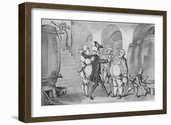 'Doctor Syntax Made Free of the Cellar', 1817-Thomas Rowlandson-Framed Giclee Print