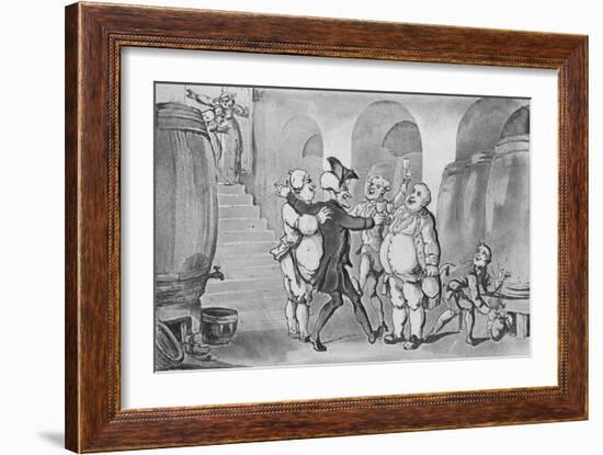 'Doctor Syntax Made Free of the Cellar', 1817-Thomas Rowlandson-Framed Giclee Print