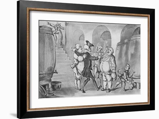 'Doctor Syntax Made Free of the Cellar', 1817-Thomas Rowlandson-Framed Giclee Print