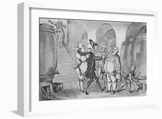 'Doctor Syntax Made Free of the Cellar', 1817-Thomas Rowlandson-Framed Giclee Print