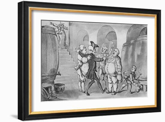 'Doctor Syntax Made Free of the Cellar', 1817-Thomas Rowlandson-Framed Giclee Print