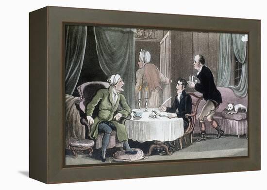 Doctor Syntax Making His Will, C1816-Thomas Rowlandson-Framed Premier Image Canvas