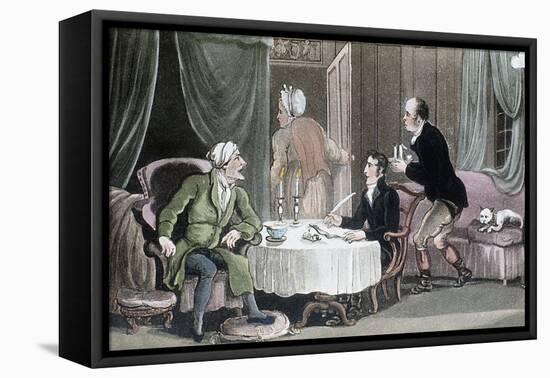 Doctor Syntax Making His Will, C1816-Thomas Rowlandson-Framed Premier Image Canvas