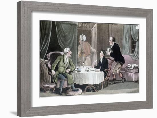 Doctor Syntax Making His Will, C1816-Thomas Rowlandson-Framed Giclee Print