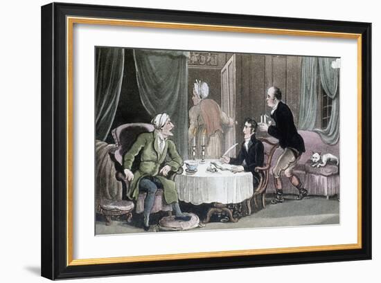 Doctor Syntax Making His Will, C1816-Thomas Rowlandson-Framed Giclee Print