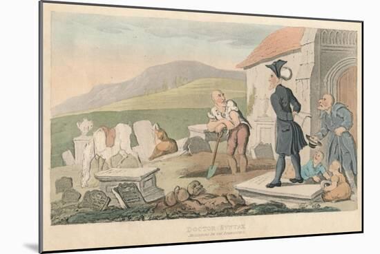 'Doctor Syntax Meditating on the Tombstones', 1820-Thomas Rowlandson-Mounted Giclee Print