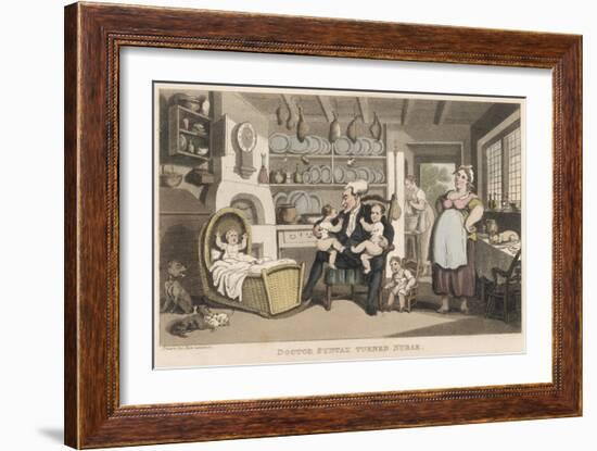 Doctor Syntax Turned Nurse-Thomas Rowlandson-Framed Art Print