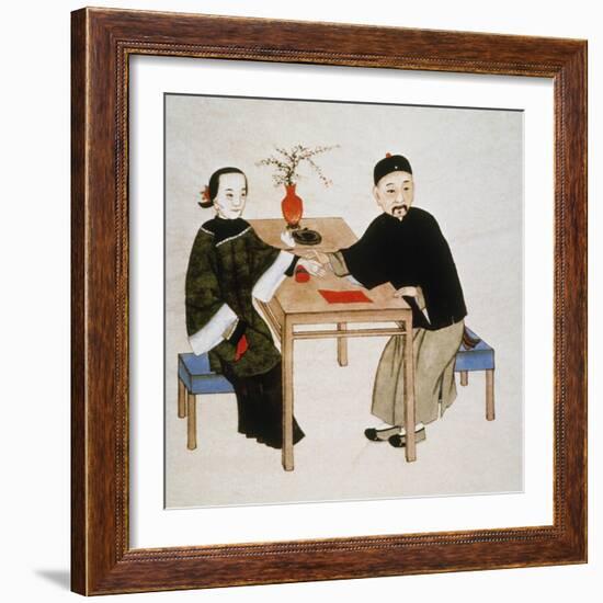 Doctor Taking Pulse-null-Framed Giclee Print