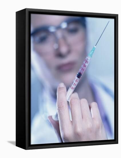 Doctor with Syringe-Tek Image-Framed Premier Image Canvas