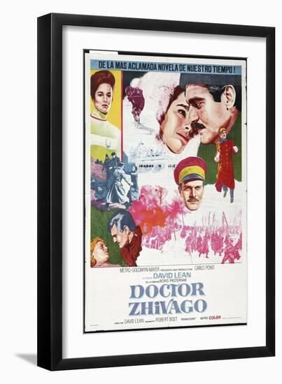 Doctor Zhivago, Spanish Movie Poster, 1965-null-Framed Art Print