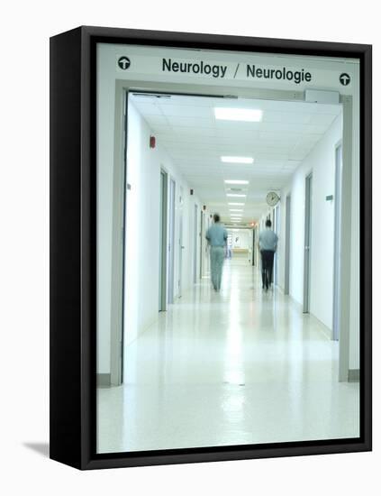 Doctors Walking Down Neurology Wing of Hospital-null-Framed Premier Image Canvas