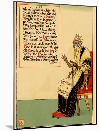 Doddering Old Woman Recounts The Days When She Was Young-Walter Crane-Mounted Art Print