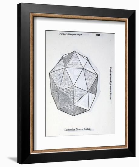 Dodecaedron Elevatum Solidum, Illustration from 'Divina Proportione' by Luca Pacioli…-Leonardo da Vinci-Framed Giclee Print