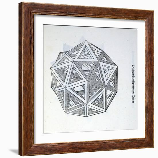 Dodecaedron Elevatum Vacuum, Illustration from 'Divina Proportione' by Luca Pacioli…-Leonardo da Vinci-Framed Giclee Print