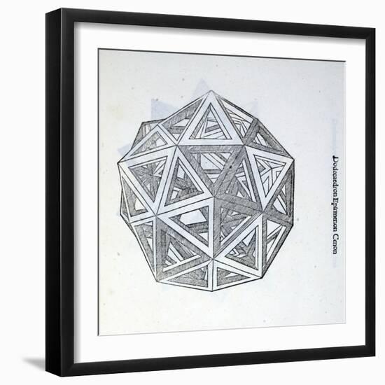 Dodecaedron Elevatum Vacuum, Illustration from 'Divina Proportione' by Luca Pacioli…-Leonardo da Vinci-Framed Giclee Print