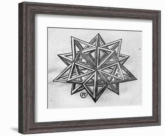 Dodecahedron, from "De Divina Proportione" by Luca Pacioli, Published 1509, Venice-Leonardo da Vinci-Framed Giclee Print