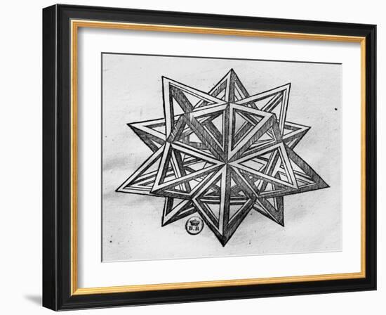 Dodecahedron, from "De Divina Proportione" by Luca Pacioli, Published 1509, Venice-Leonardo da Vinci-Framed Giclee Print