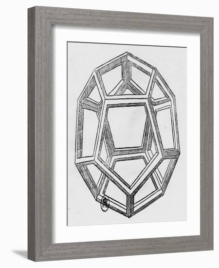 Dodecahedron, from "De Divina Proportione" by Luca Pacioli, Published 1509, Venice-Leonardo da Vinci-Framed Giclee Print