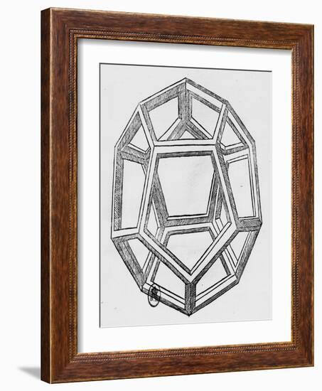 Dodecahedron, from "De Divina Proportione" by Luca Pacioli, Published 1509, Venice-Leonardo da Vinci-Framed Giclee Print