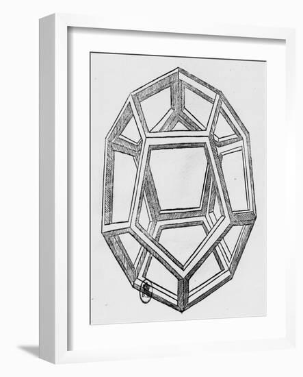 Dodecahedron, from "De Divina Proportione" by Luca Pacioli, Published 1509, Venice-Leonardo da Vinci-Framed Giclee Print