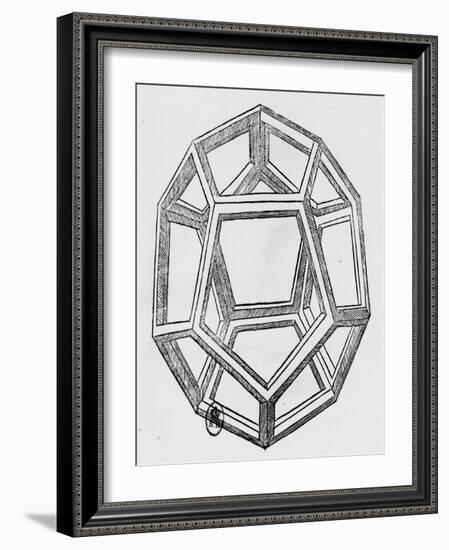 Dodecahedron, from "De Divina Proportione" by Luca Pacioli, Published 1509, Venice-Leonardo da Vinci-Framed Giclee Print