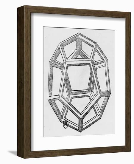 Dodecahedron, from "De Divina Proportione" by Luca Pacioli, Published 1509, Venice-Leonardo da Vinci-Framed Giclee Print