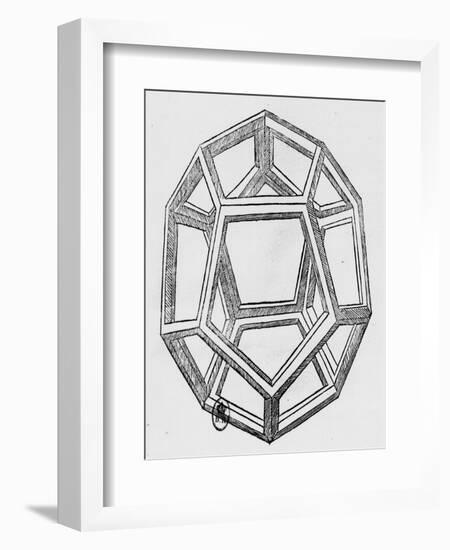 Dodecahedron, from "De Divina Proportione" by Luca Pacioli, Published 1509, Venice-Leonardo da Vinci-Framed Giclee Print