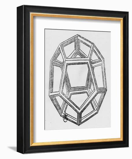 Dodecahedron, from "De Divina Proportione" by Luca Pacioli, Published 1509, Venice-Leonardo da Vinci-Framed Giclee Print