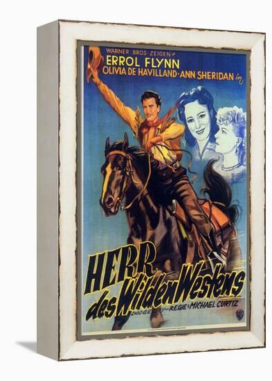 Dodge City, German Movie Poster, 1939-null-Framed Stretched Canvas