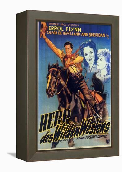 Dodge City, German Movie Poster, 1939-null-Framed Stretched Canvas