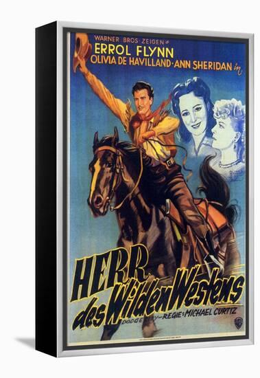 Dodge City, German Movie Poster, 1939-null-Framed Stretched Canvas