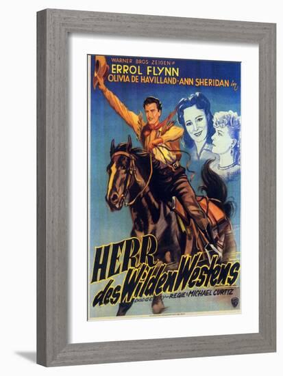 Dodge City, German Movie Poster, 1939-null-Framed Premium Giclee Print