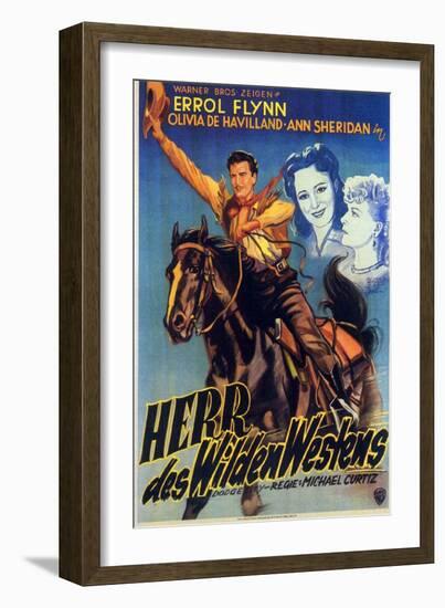Dodge City, German Movie Poster, 1939-null-Framed Premium Giclee Print
