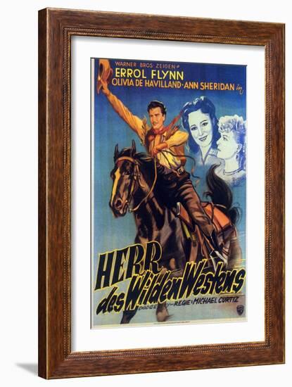 Dodge City, German Movie Poster, 1939-null-Framed Premium Giclee Print