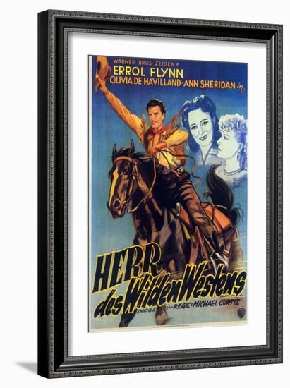 Dodge City, German Movie Poster, 1939-null-Framed Premium Giclee Print