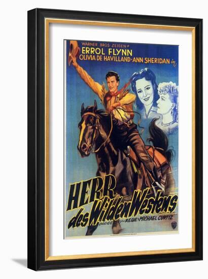 Dodge City, German Movie Poster, 1939-null-Framed Premium Giclee Print