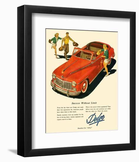 Dodge - Success Without Limit-null-Framed Art Print