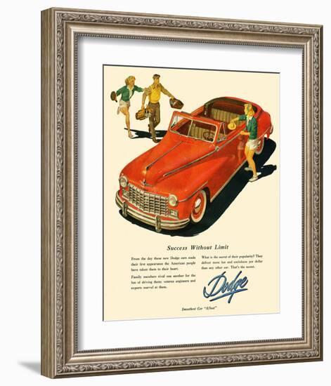 Dodge - Success Without Limit-null-Framed Art Print
