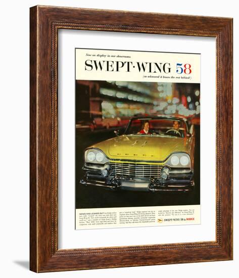 Dodge Swept Wing 58-null-Framed Art Print