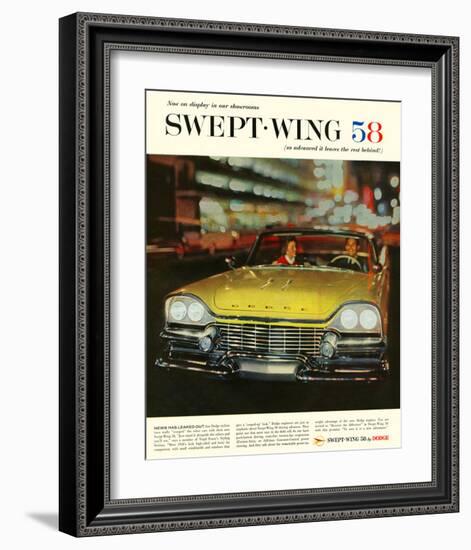 Dodge Swept Wing 58-null-Framed Art Print