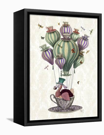 Dodo Balloon with Dragonflies-Fab Funky-Framed Stretched Canvas