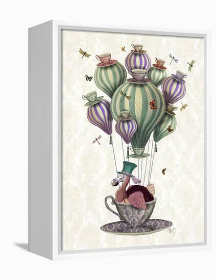 Dodo Balloon with Dragonflies-Fab Funky-Framed Stretched Canvas