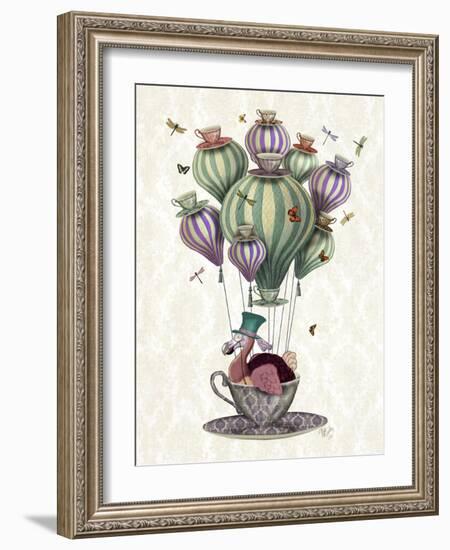 Dodo Balloon with Dragonflies-Fab Funky-Framed Art Print