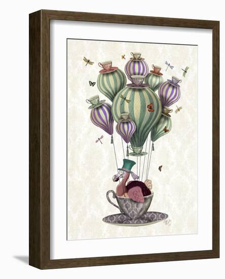 Dodo Balloon with Dragonflies-Fab Funky-Framed Art Print