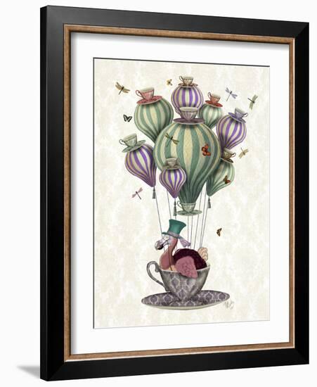 Dodo Balloon with Dragonflies-Fab Funky-Framed Art Print